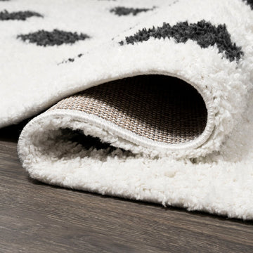 Pere Modern Charcoal Dot Shag Area Rug